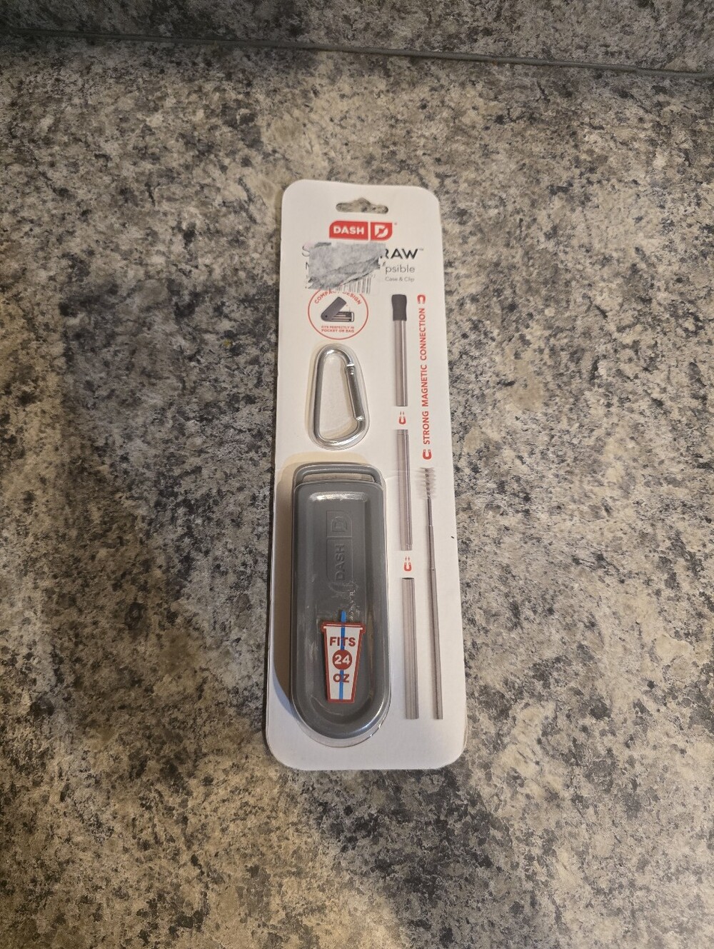 New Dash Collapsible Magnetic Super Straw Gray/Grey